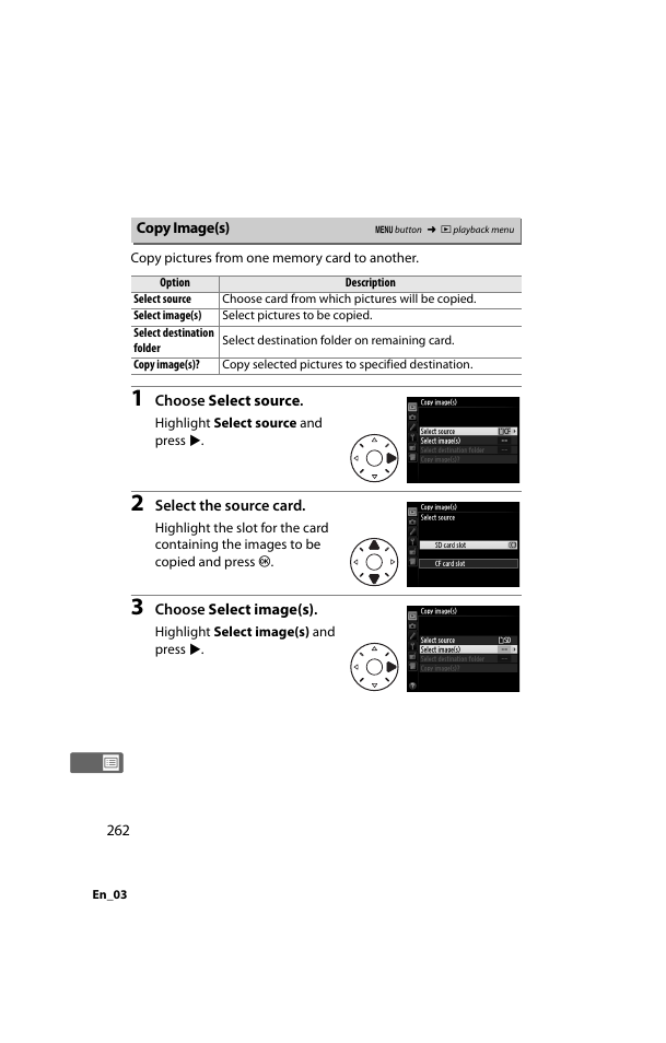 Copy image(s) | Nikon D800 User Manual | Page 286 / 472