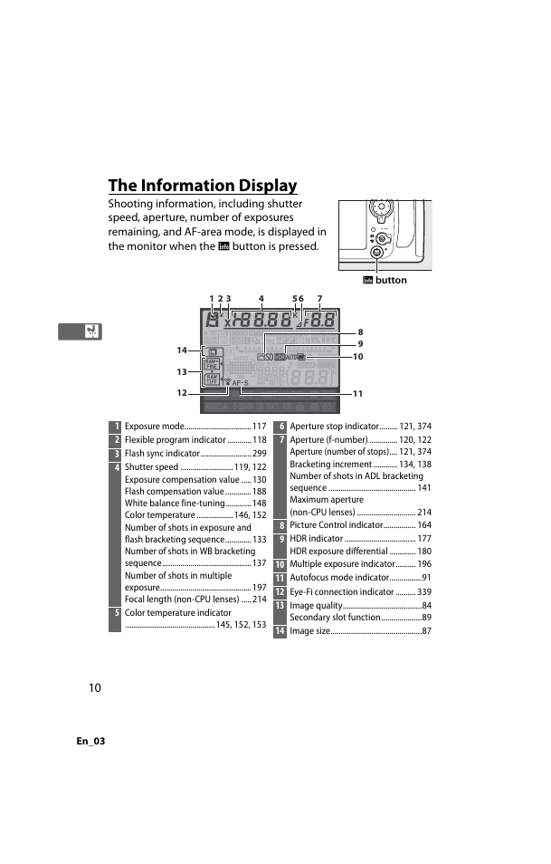 The information display | Nikon D800 User Manual | Page 34 / 472