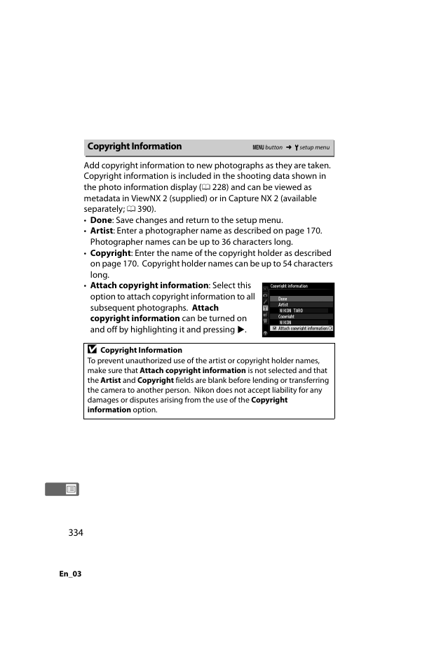 Copyright information | Nikon D800 User Manual | Page 358 / 472