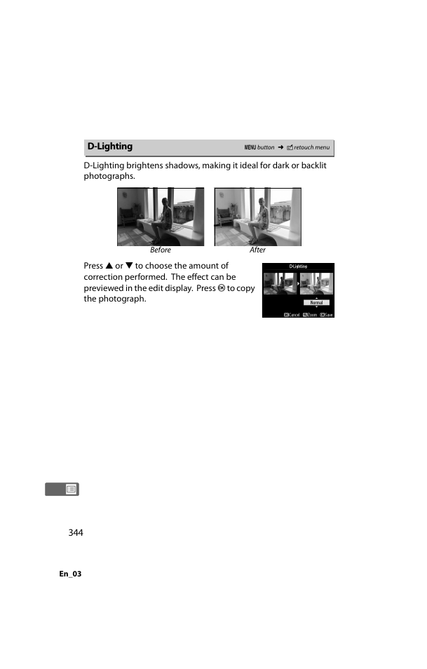 D-lighting | Nikon D800 User Manual | Page 368 / 472