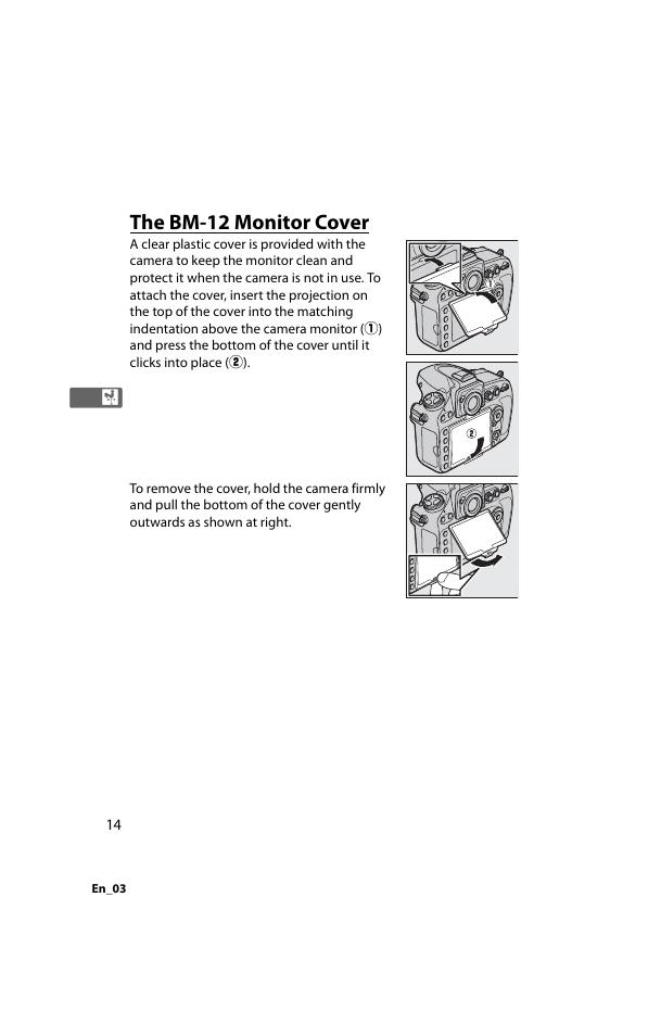 The bm-12 monitor cover | Nikon D800 User Manual | Page 38 / 472