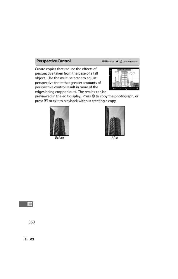 Perspective control | Nikon D800 User Manual | Page 384 / 472