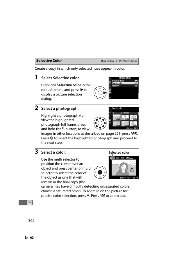 Selective color | Nikon D800 User Manual | Page 386 / 472