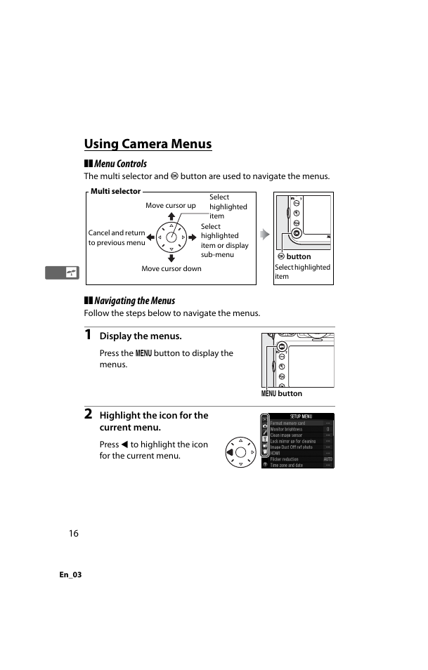 Using camera menus | Nikon D800 User Manual | Page 40 / 472