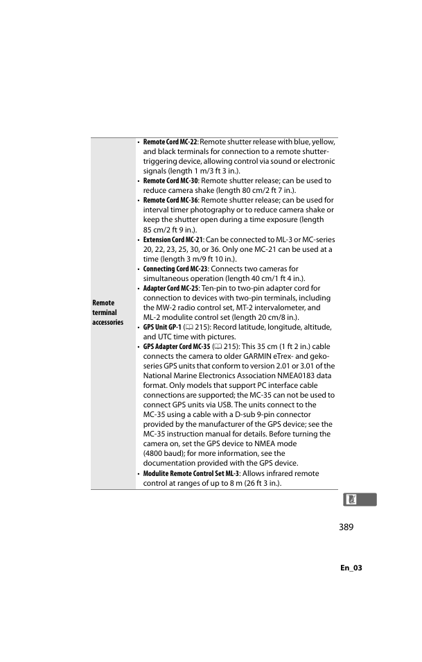 0 389) can, 0 389) f | Nikon D800 User Manual | Page 413 / 472