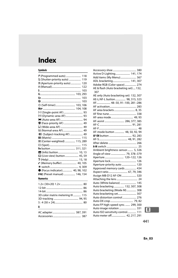 Index | Nikon D800 User Manual | Page 465 / 472
