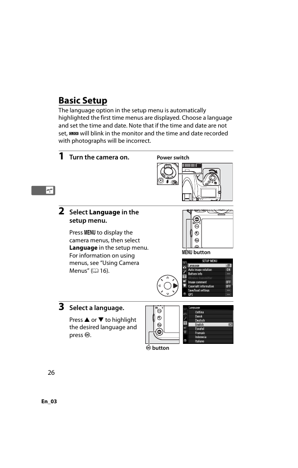 Basic setup | Nikon D800 User Manual | Page 50 / 472