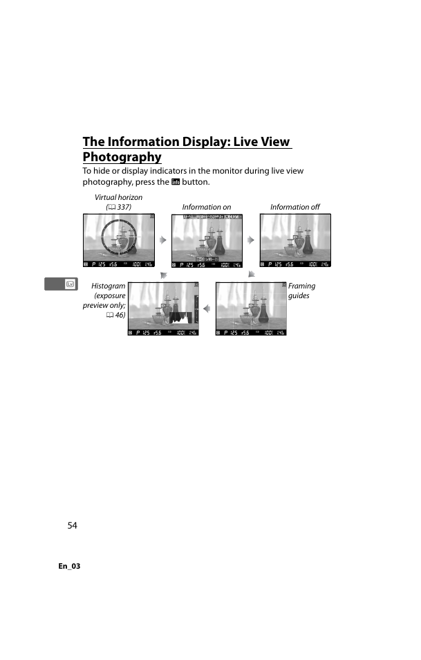 The information display: live view photography | Nikon D800 User Manual | Page 78 / 472