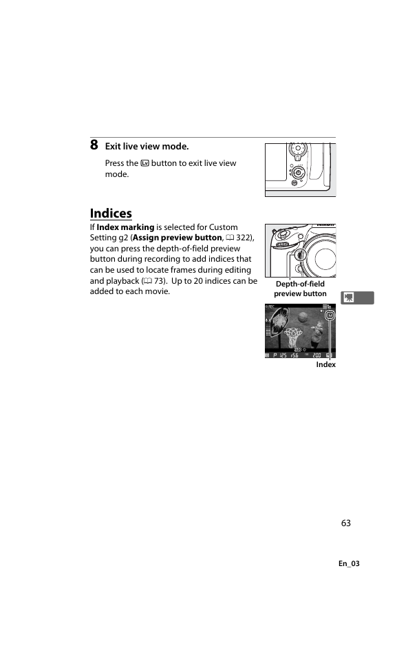 Indices | Nikon D800 User Manual | Page 87 / 472