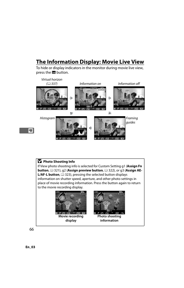 The information display: movie live view | Nikon D800 User Manual | Page 90 / 472