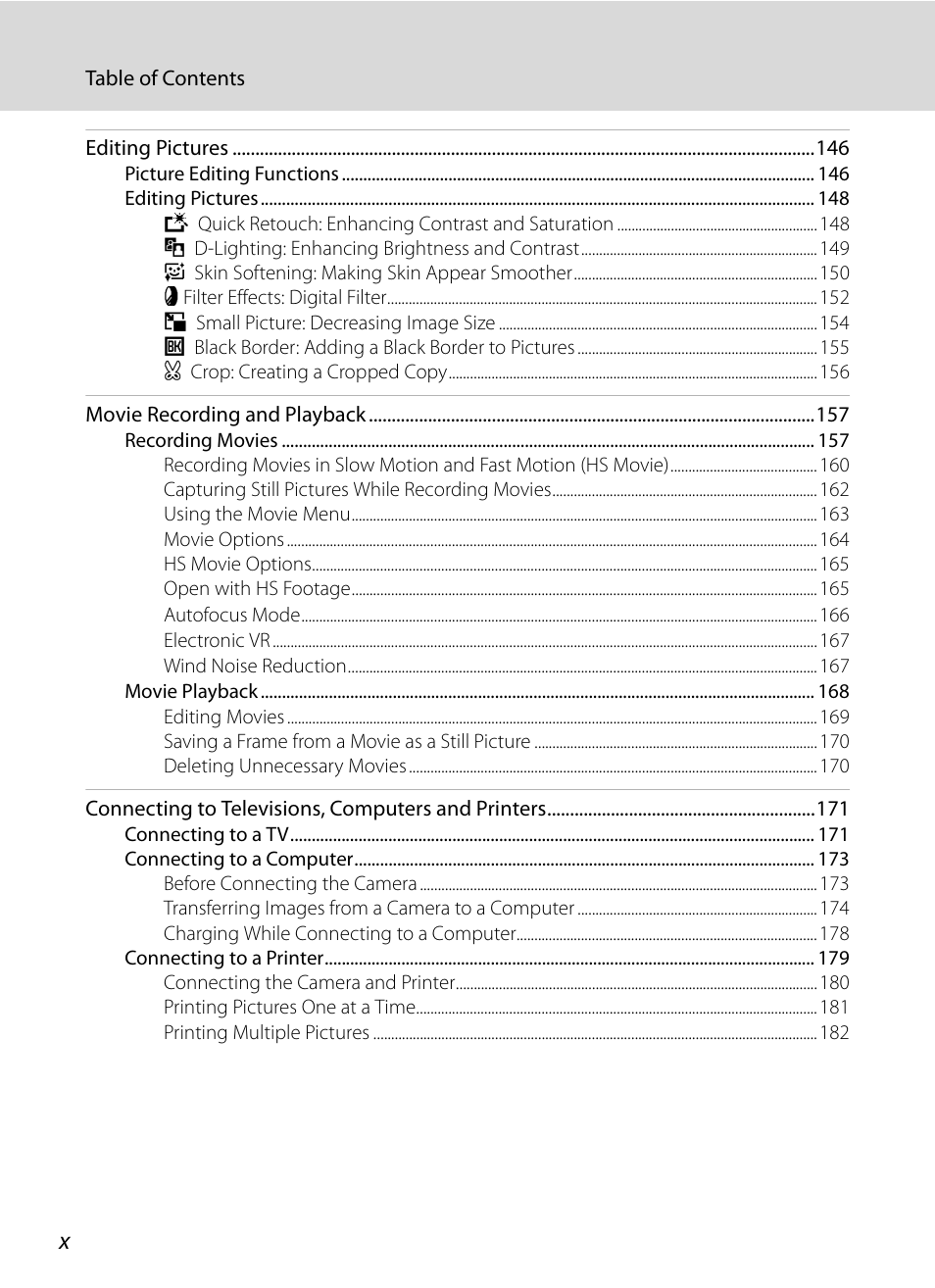 Nikon COOLPIX P500 User Manual | Page 12 / 252