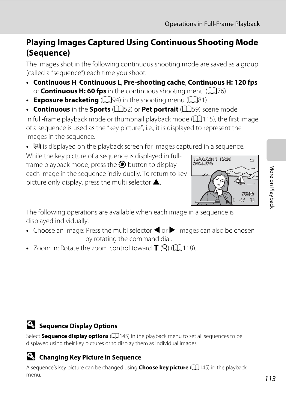 A113) f, A113 | Nikon COOLPIX P500 User Manual | Page 127 / 252