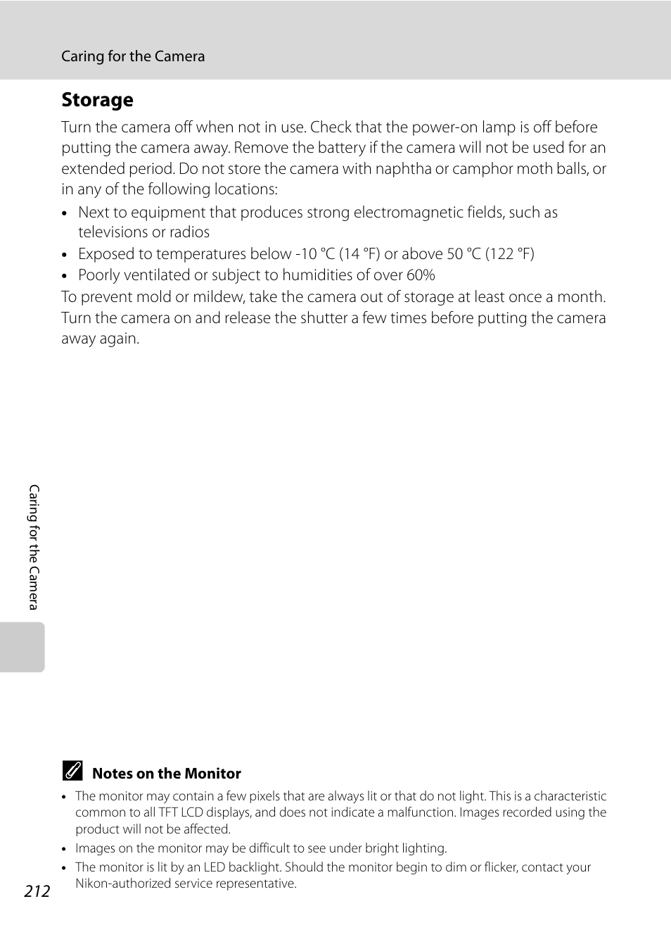 Storage | Nikon COOLPIX P500 User Manual | Page 226 / 252