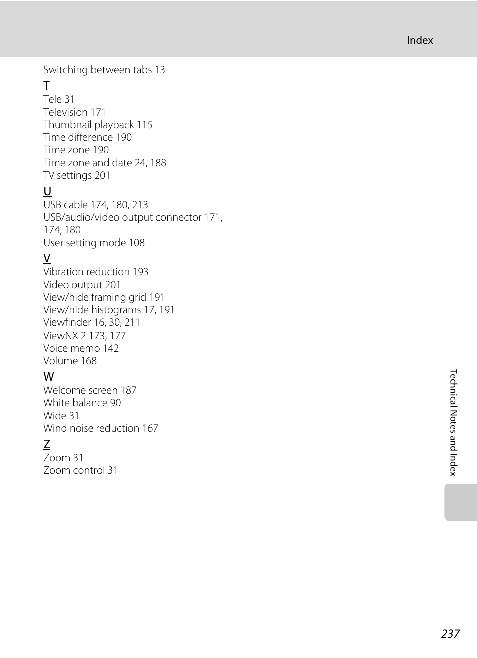 Nikon COOLPIX P500 User Manual | Page 251 / 252