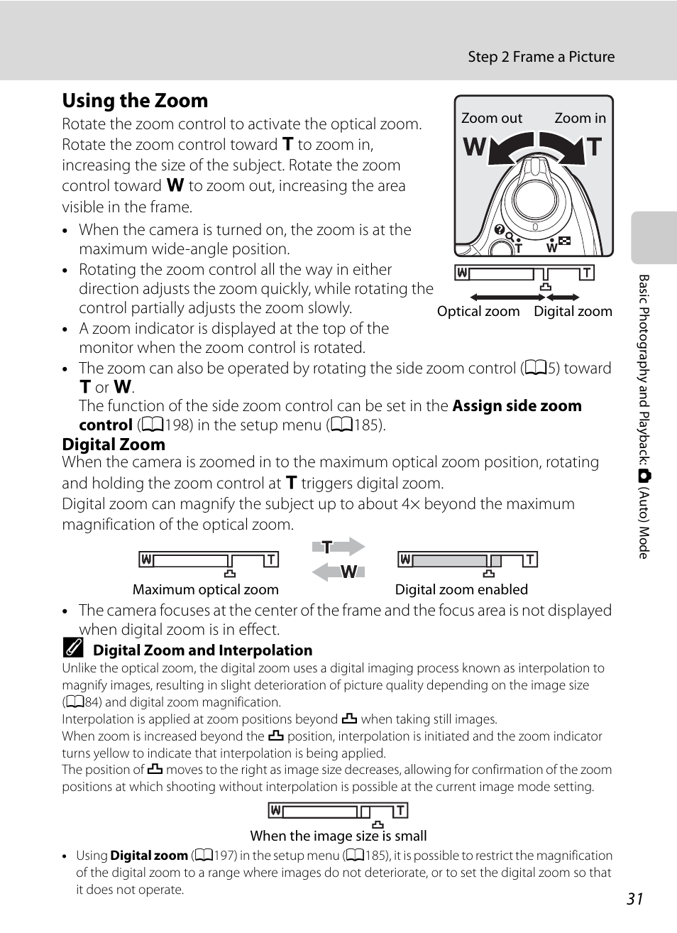 Using the zoom | Nikon COOLPIX P500 User Manual | Page 45 / 252