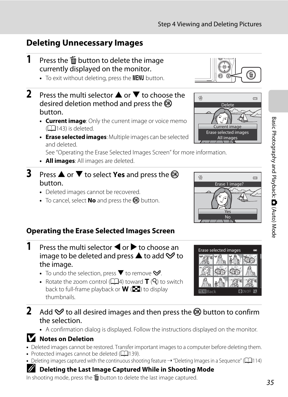 Deleting unnecessary images | Nikon COOLPIX P500 User Manual | Page 49 / 252