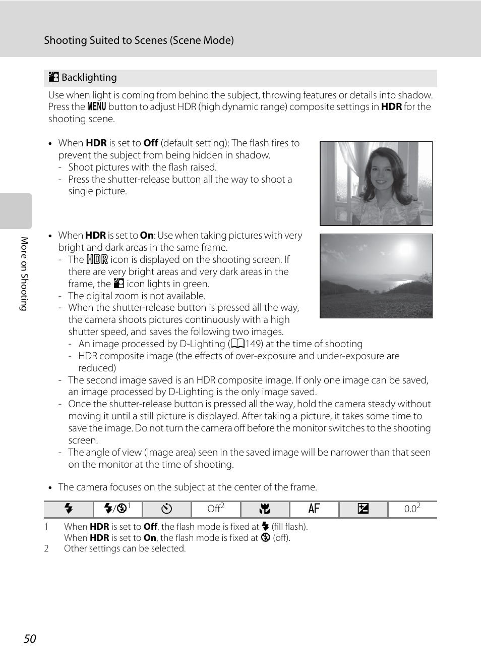 A50), Ghting (a50) | Nikon COOLPIX P500 User Manual | Page 64 / 252