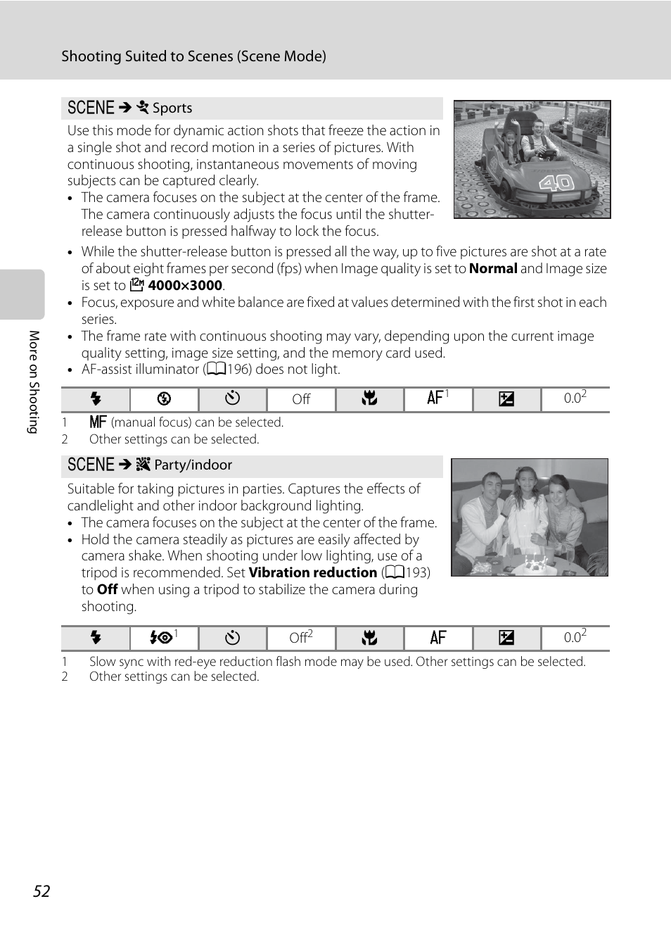 S (a52), A52) | Nikon COOLPIX P500 User Manual | Page 66 / 252