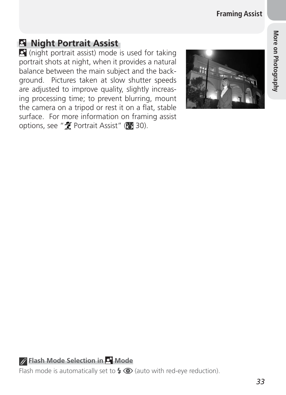 Night portrait assist | Nikon Coolpix 3100 User Manual | Page 43 / 104