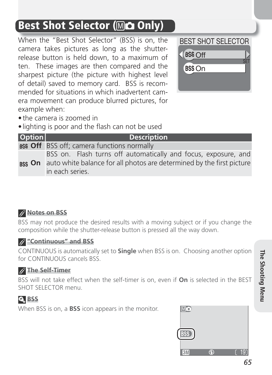 Best shot selector, Best shot selector ( only) | Nikon Coolpix 3100 User Manual | Page 75 / 104