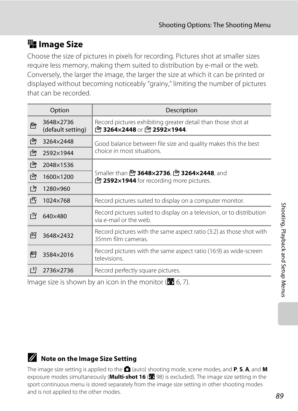 Image size, R image size, A 89) | A 89, Rimage size | Nikon P80 User Manual | Page 103 / 167