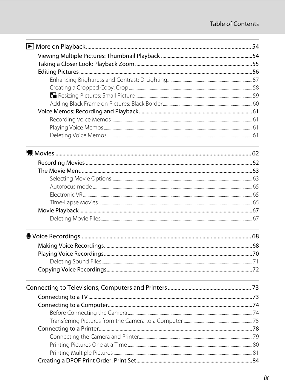 Nikon P80 User Manual | Page 11 / 167