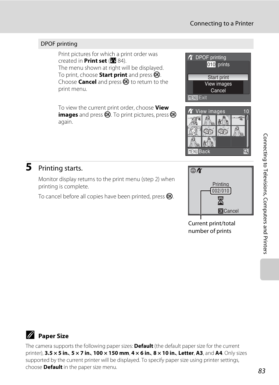 Printing starts | Nikon P80 User Manual | Page 97 / 167