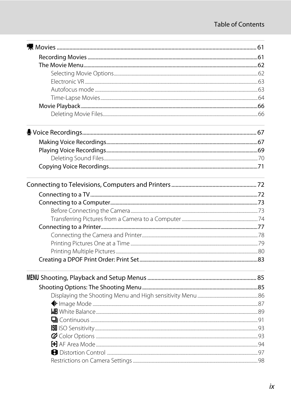 Nikon S550 User Manual | Page 11 / 164