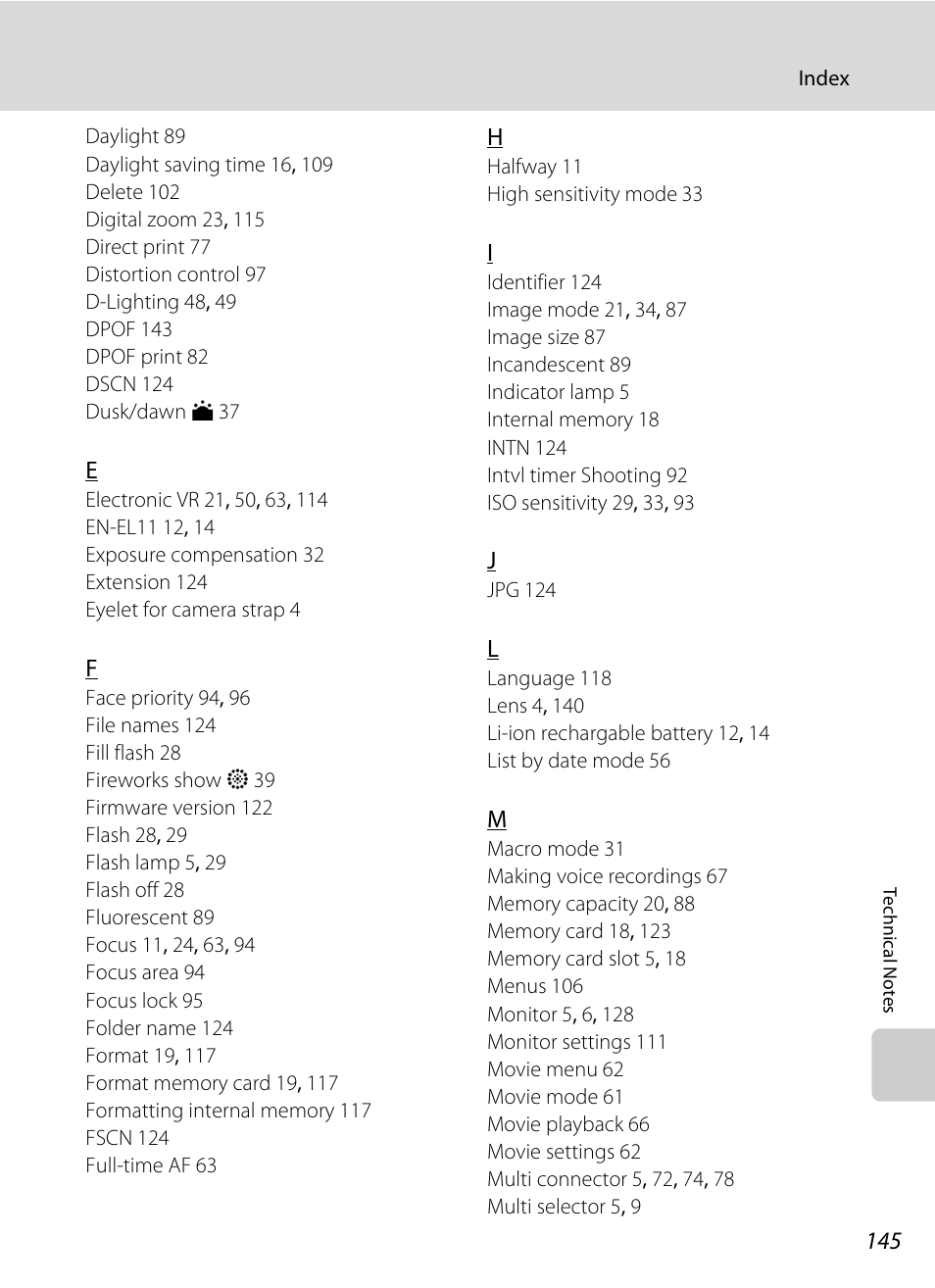 Nikon S550 User Manual | Page 157 / 164
