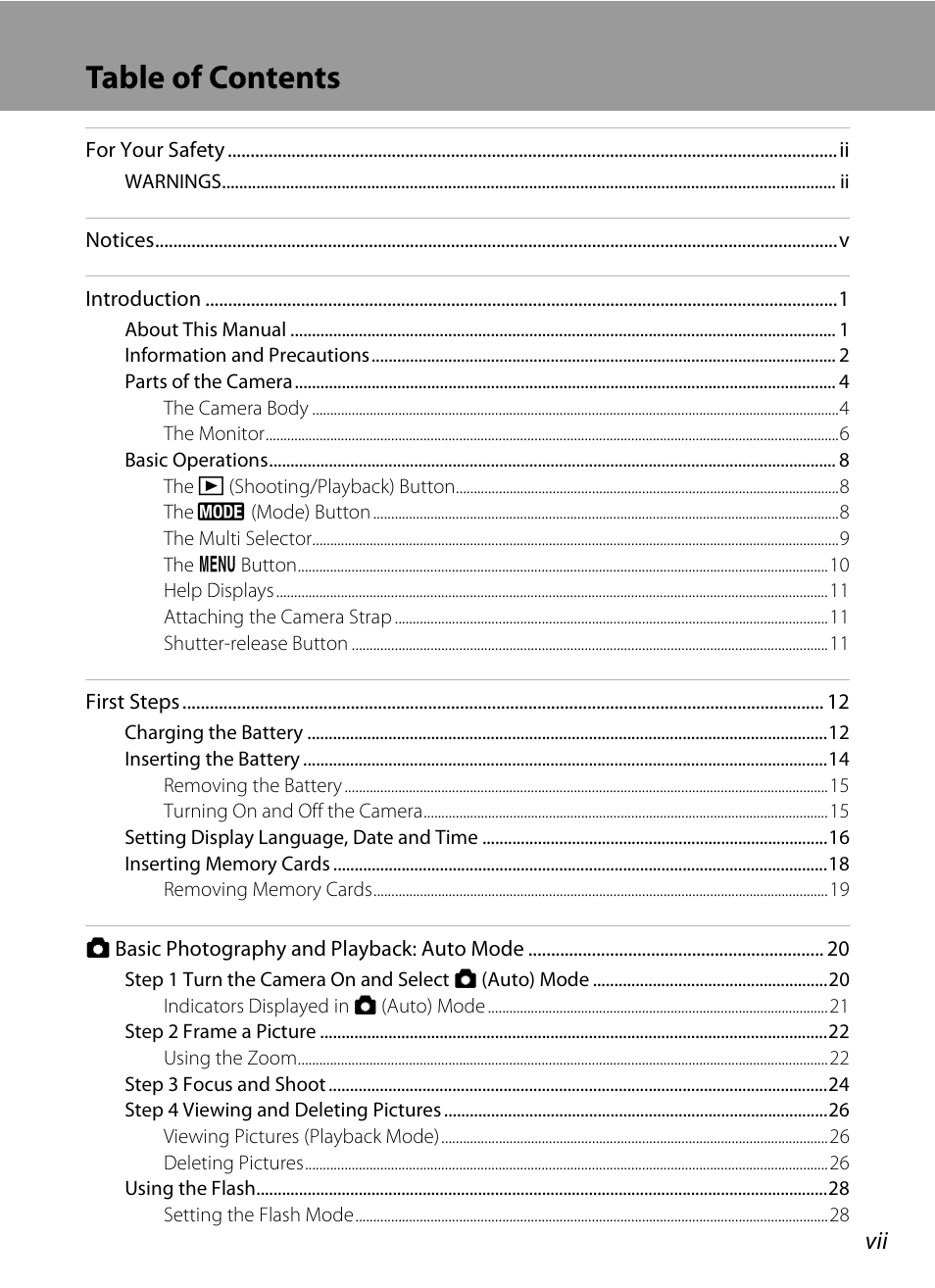 Nikon S550 User Manual | Page 9 / 164
