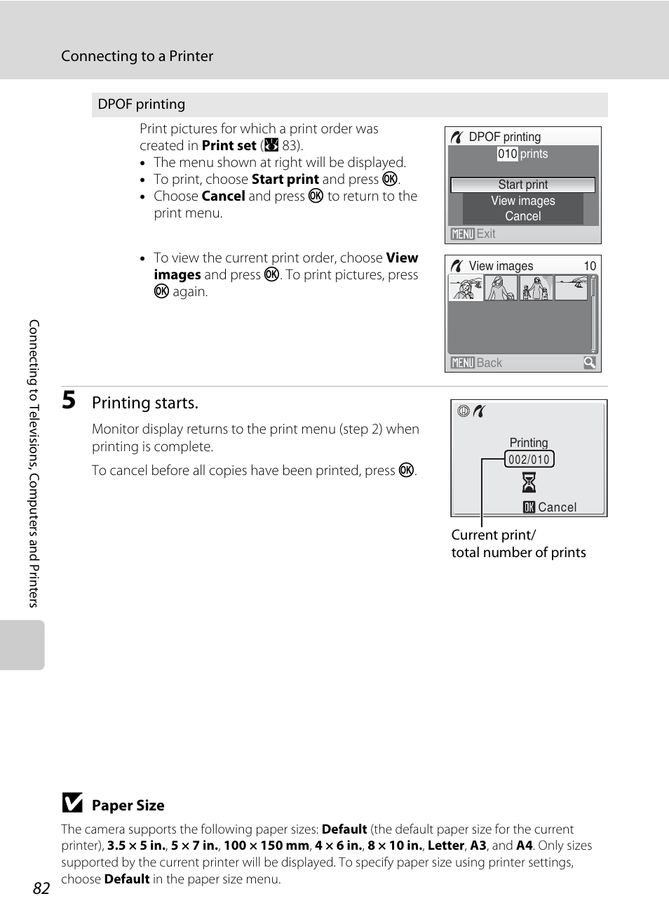 Printing starts | Nikon S550 User Manual | Page 94 / 164