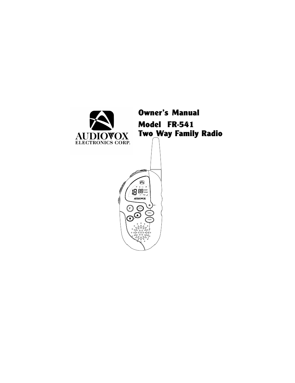 Audiovox FR-541 User Manual | 16 pages