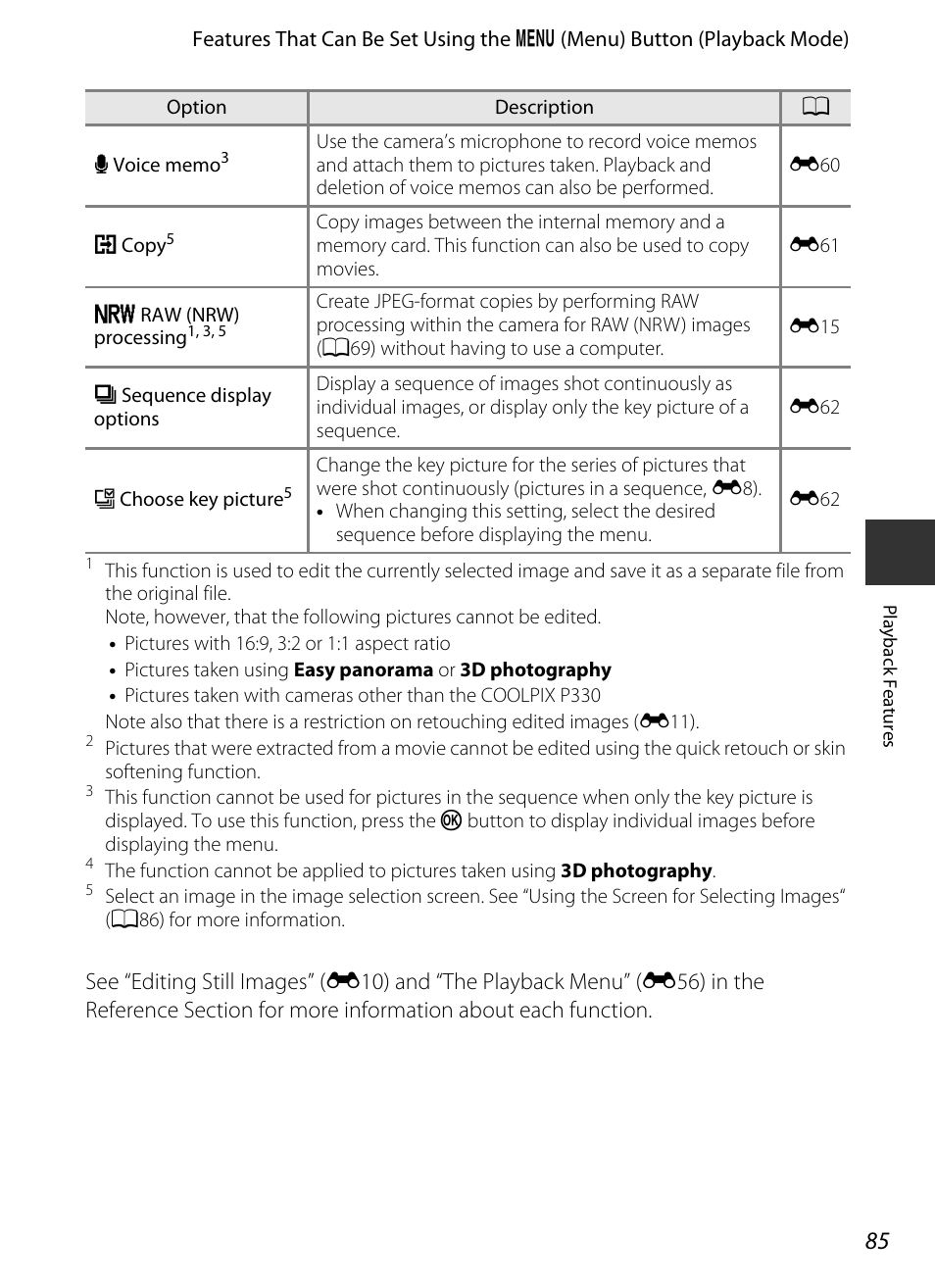 A85), A85) (up | Nikon P330 User Manual | Page 103 / 252