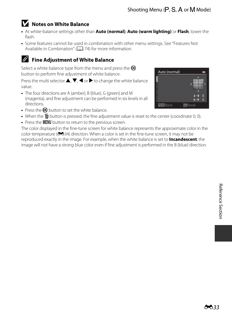 E33), E 33 | Nikon P330 User Manual | Page 157 / 252