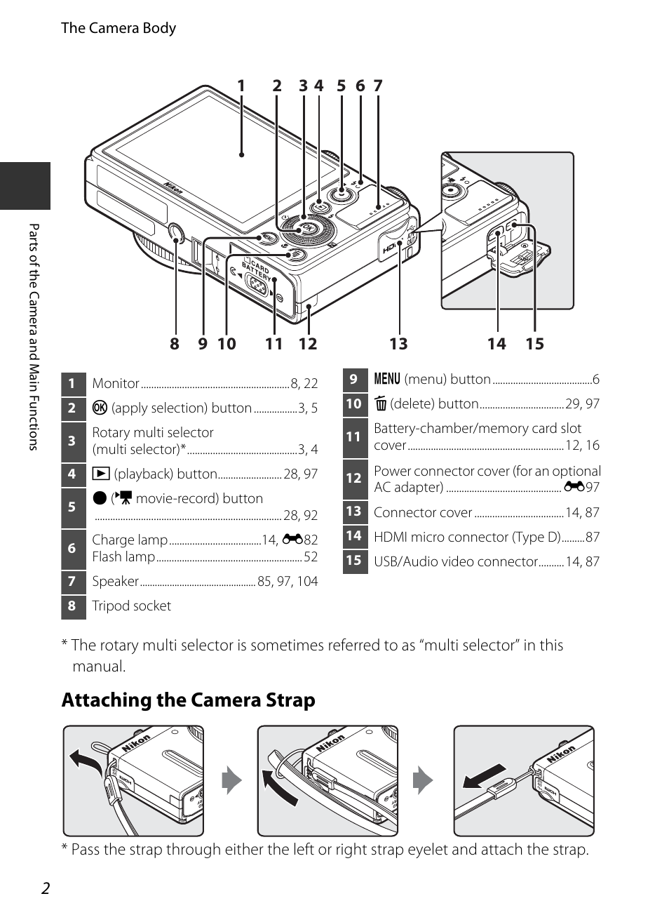 Attaching the camera strap | Nikon P330 User Manual | Page 20 / 252