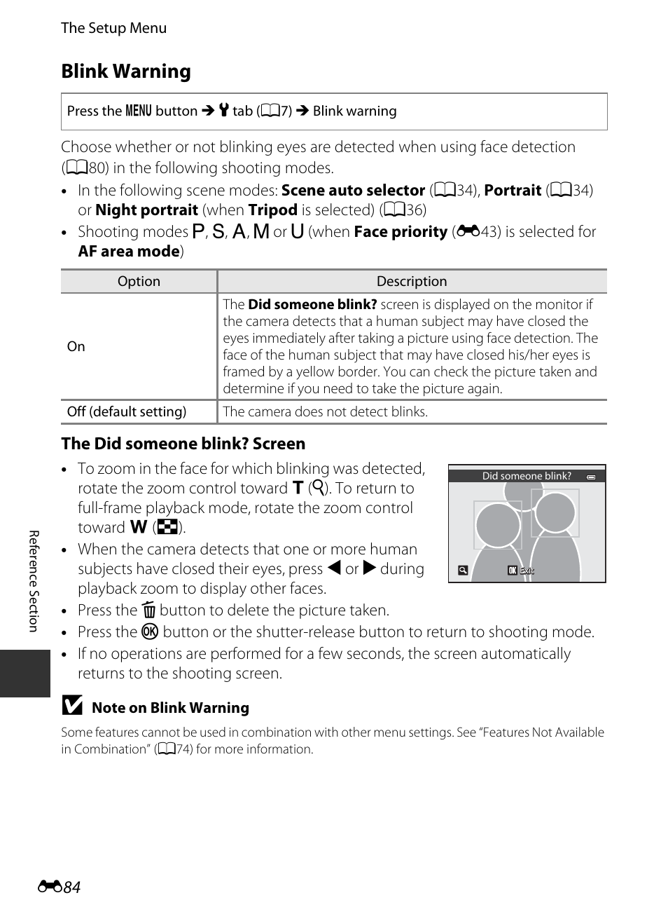 Blink warning | Nikon P330 User Manual | Page 208 / 252