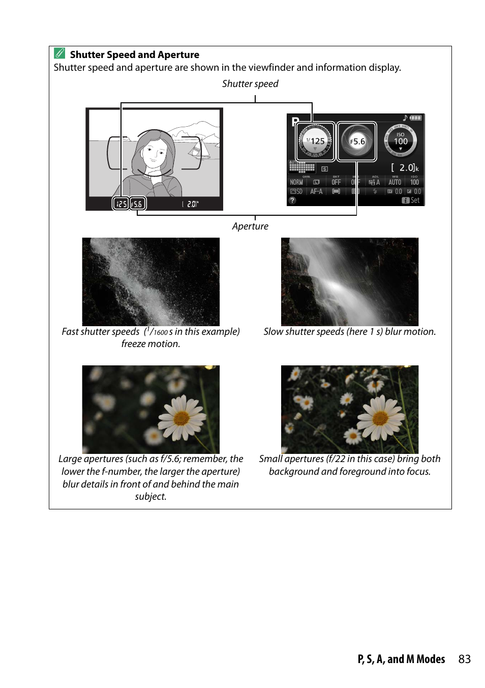 83 p, s, a, and m modes | Nikon D5300 User Manual | Page 103 / 300