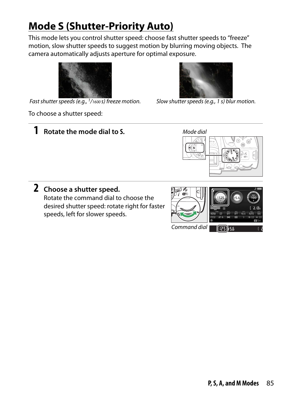 Mode s (shutter-priority auto) | Nikon D5300 User Manual | Page 105 / 300