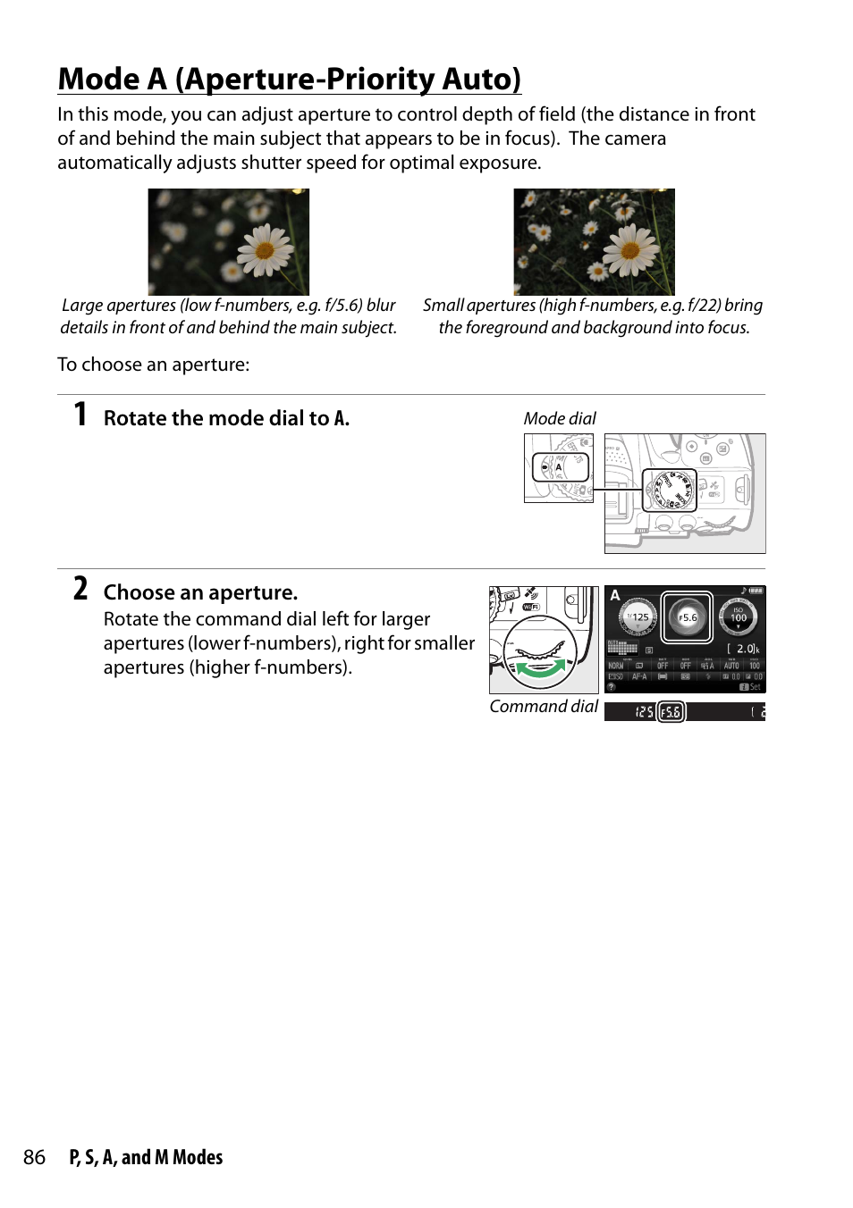 Mode a (aperture-priority auto) | Nikon D5300 User Manual | Page 106 / 300