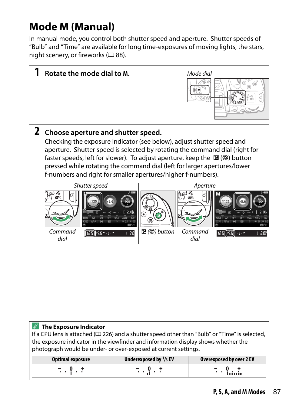 Mode m (manual) | Nikon D5300 User Manual | Page 107 / 300