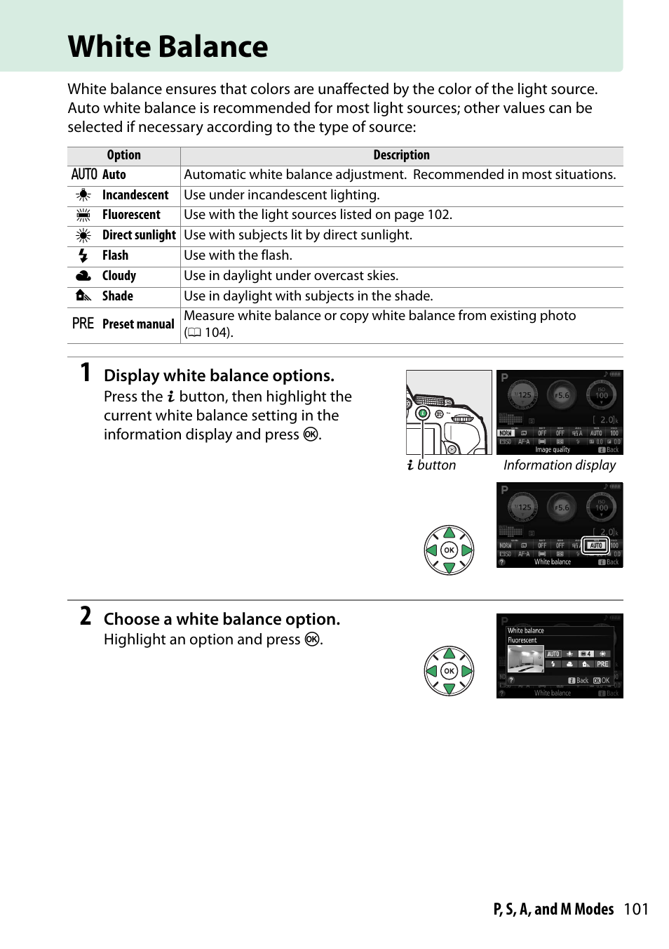 White balance | Nikon D5300 User Manual | Page 121 / 300