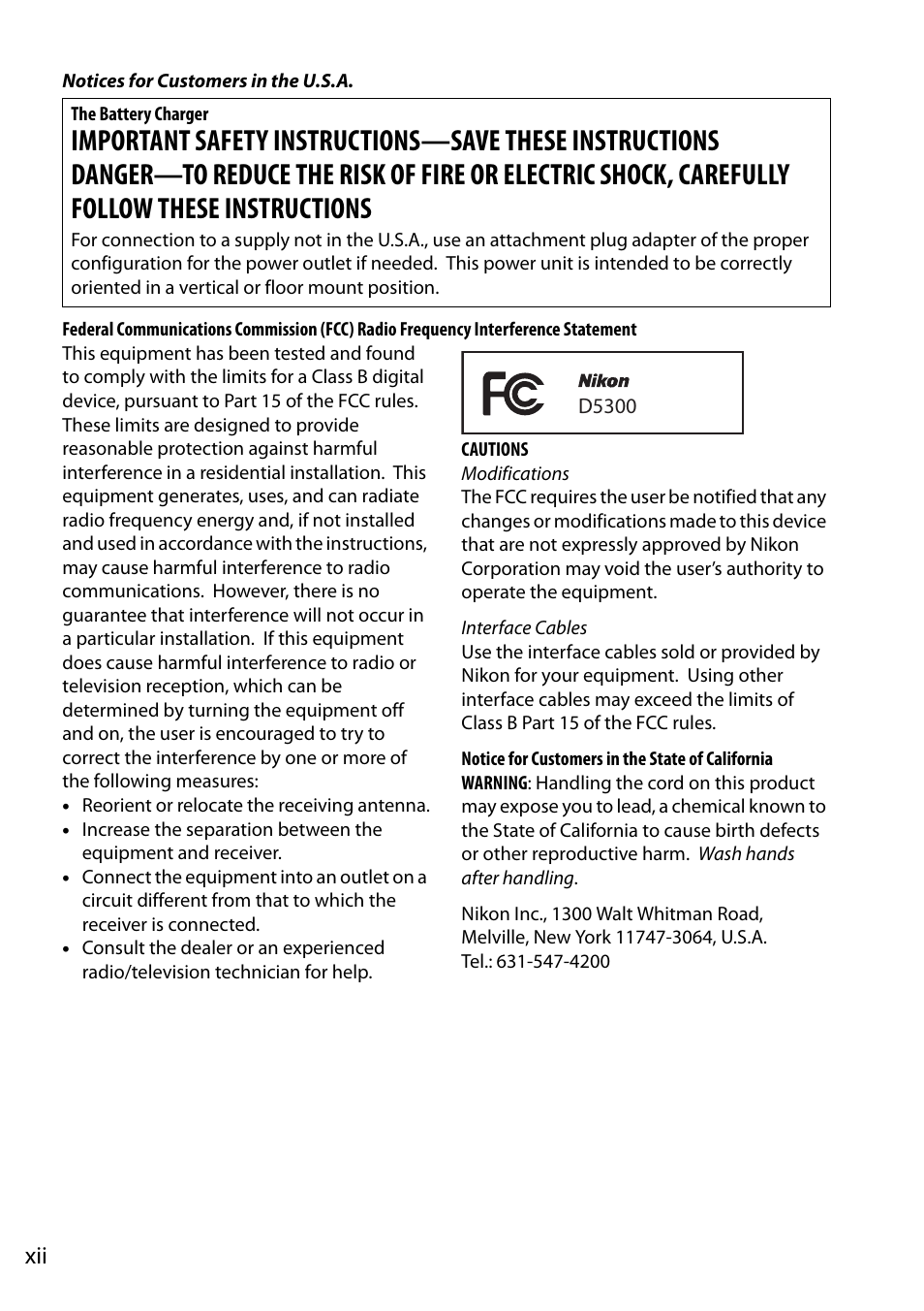 Nikon D5300 User Manual | Page 14 / 300