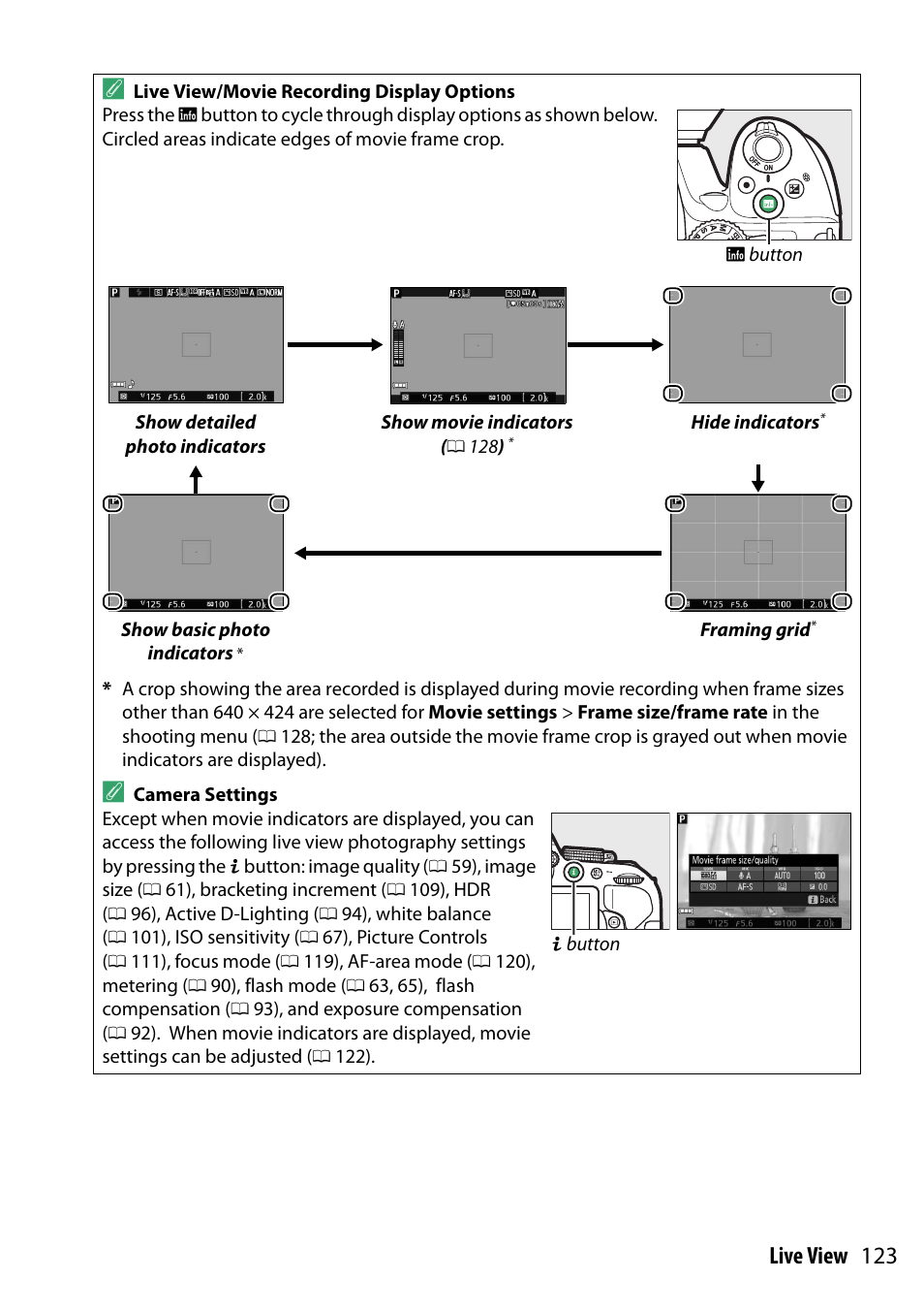 123 live view | Nikon D5300 User Manual | Page 143 / 300