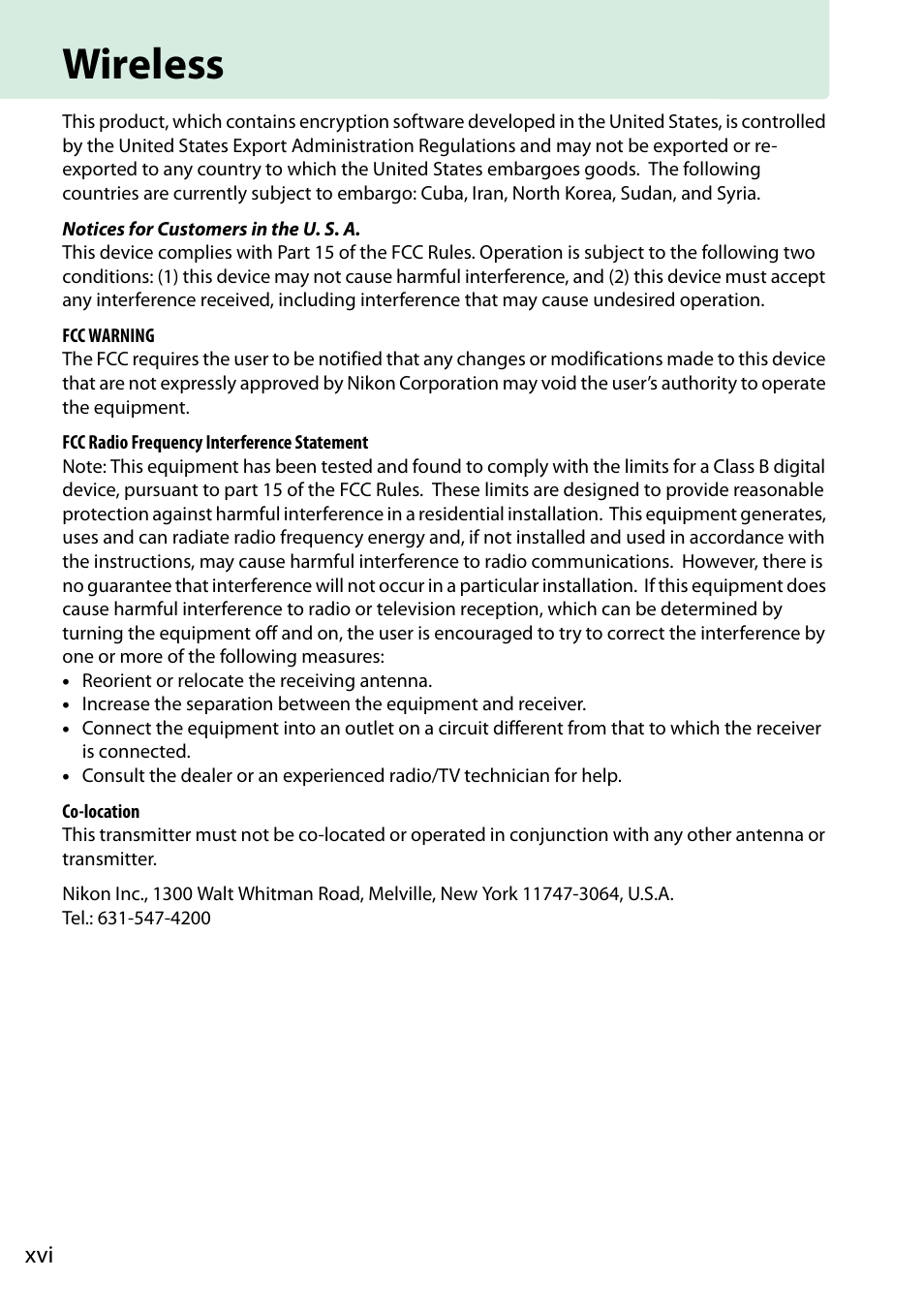 Wireless | Nikon D5300 User Manual | Page 18 / 300