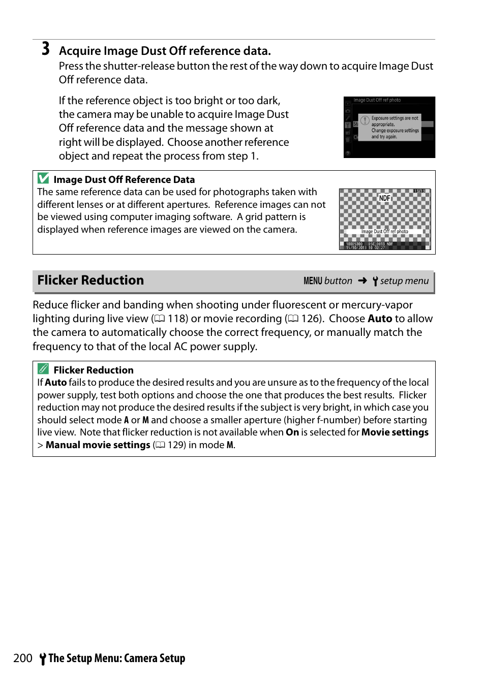 Flicker reduction, 0 200), although | Nikon D5300 User Manual | Page 220 / 300