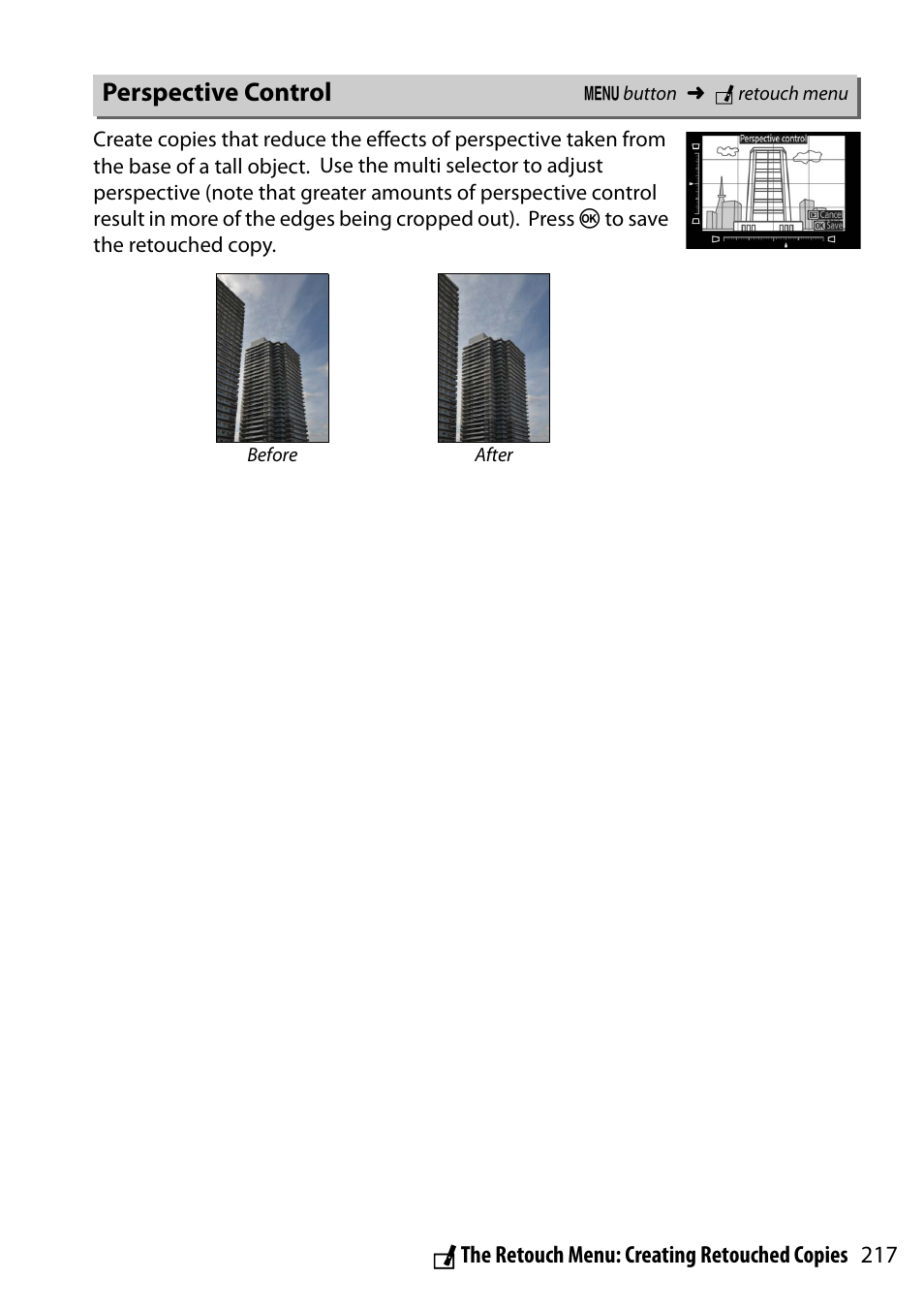 Perspective control | Nikon D5300 User Manual | Page 237 / 300