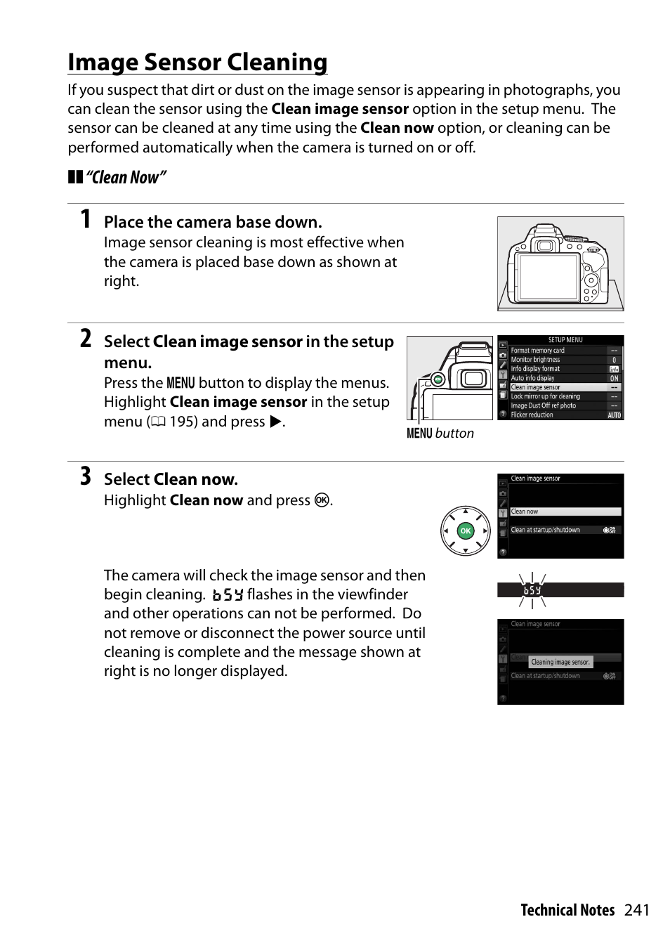 Image sensor cleaning | Nikon D5300 User Manual | Page 261 / 300