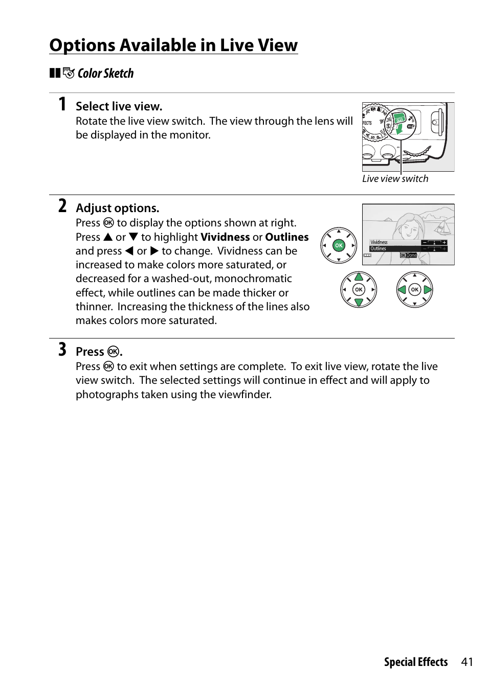 Options available in live view | Nikon D5300 User Manual | Page 61 / 300
