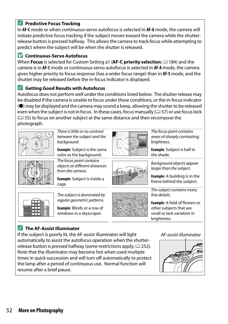 52 more on photography | Nikon D5300 User Manual | Page 72 / 300