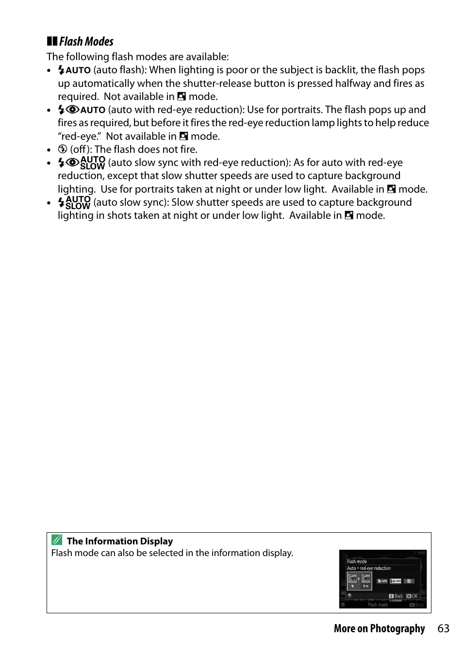 Flash modes | Nikon D5300 User Manual | Page 83 / 300